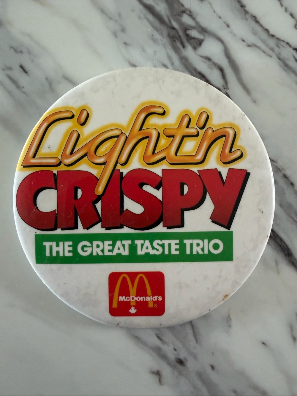 2 for $8 - McDonald's Light'n Crispy The Great Taste Trio Pin - vintage